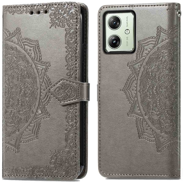 imoshion Etui de téléphone portefeuille Mandala Motorola Moto G54 - Gris