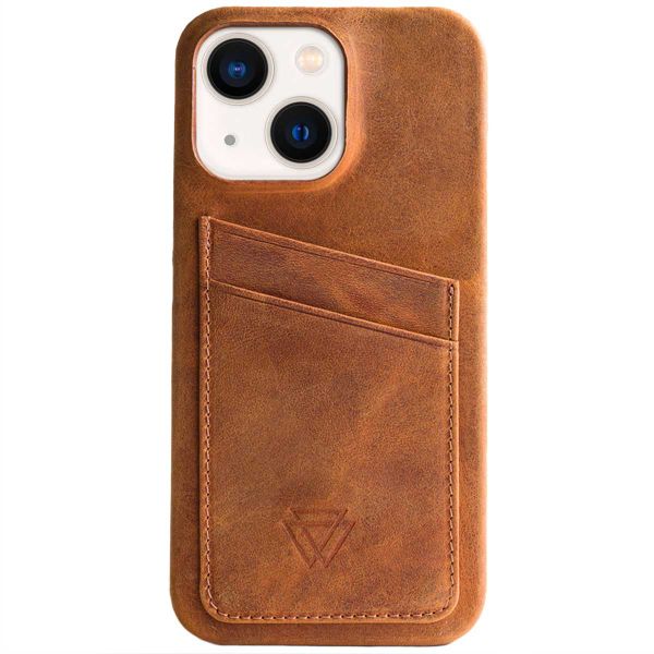 Wachikopa Coque Full Wrap C.C. avec 2 porte-cartes iPhone 13 - Camel