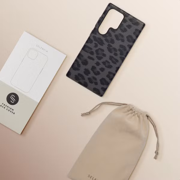 Selencia Coque Sabi imprimé panthère avec MagSafe Samsung Galaxy S24 Ultra - Midnight Black