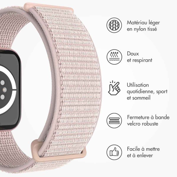 imoshion Bracelet en nylon⁺ Apple Watch Series 1 á 10 / SE / Ultra (2) (44/45/46/49 mm) - Light Pink