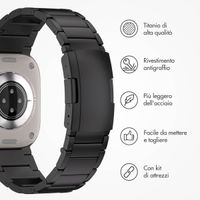 Accezz Bracelet en acier Titane mat Apple Watch | 44/45/46/49 mm - Noir