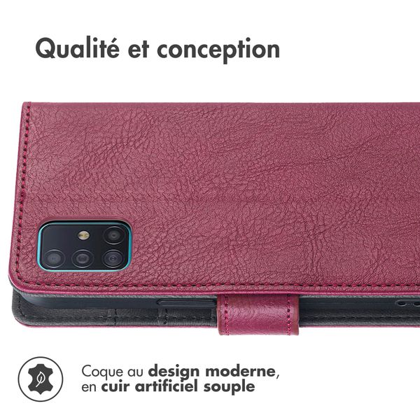 imoshion Étui de téléphone portefeuille Luxe Samsung Galaxy A51 - Bordeaux