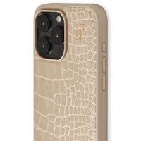 iDeal of Sweden Coque Vegan Leather Apple iPhone 15 Pro Max - Warm Beige Croco