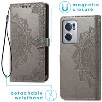 imoshion Etui de téléphone portefeuille Mandala OnePlus Nord CE 2 5G - Gris