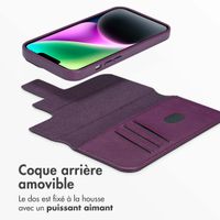 Accezz Étui de télephone portefeuille en cuir 2-en-1 avec MagSafe Apple iPhone 14 - Heath Purple