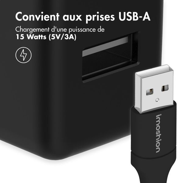 imoshion Câble tressé magnétique - USB-C vers USB-A - 1 mètre - Noir