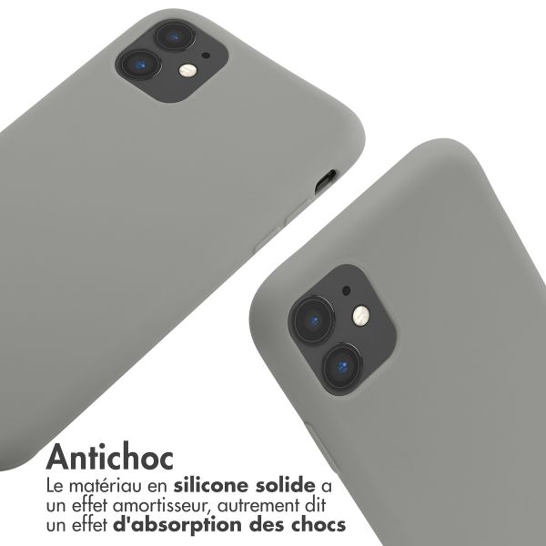imoshion Coque en silicone avec cordon Apple iPhone 11 - Gris clair