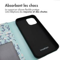 imoshion Étui de télephone portefeuille Design Apple iPhone 12 (Pro) - Blue Flowers