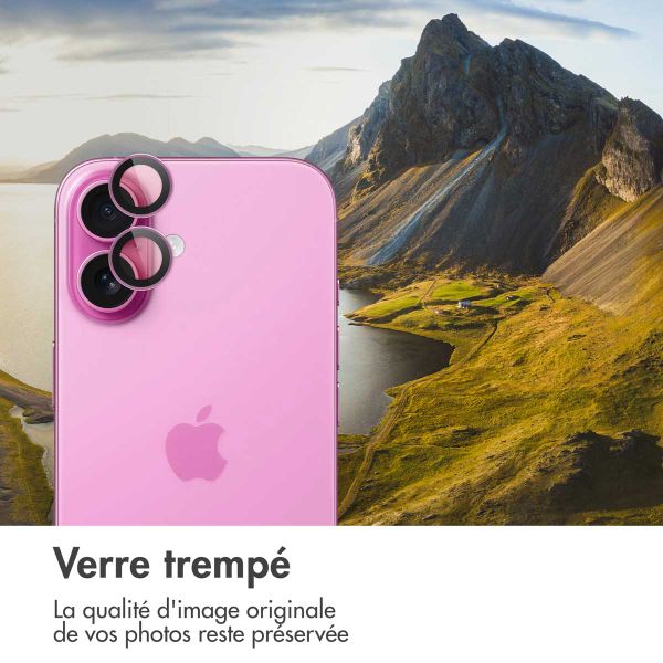 imoshion Lot de 2 protections d'objectif de caméra Apple iPhone 16 / 16 Plus - Rose
