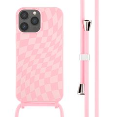 imoshion Coque design en silicone avec cordon Apple iPhone 13 Pro Max - Retro Pink