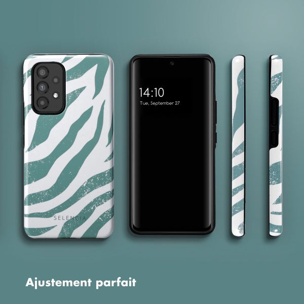 Selencia Coque arrière Vivid Tough Samsung Galaxy A53 - Colorful Zebra Pine Blue