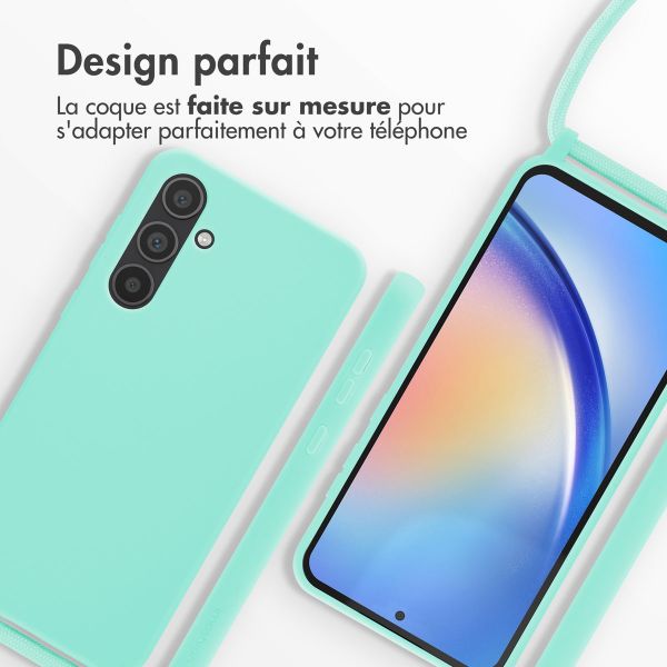 imoshion Coque en silicone avec cordon Samsung Galaxy A35 - Menthe verte