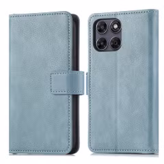 imoshion Étui de télephone portefeuille de luxe Motorola Moto G77 - Bleu clair