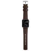 Nomad Bracelet moderne en cuir Apple Watch Series 1 t/m 11 / SE / Ultra (44/45/46/49 mm) - Brown / Silver