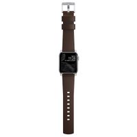 Nomad Bracelet en cuir moderne Apple Watch Series 1 á 10 / SE / Ultra (2) (44/45/46/49 mm) - Marron/Argent