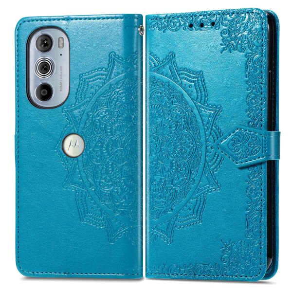 imoshion Etui de téléphone portefeuille Mandala Motorola Edge 30 Pro / Edge Plus (2022) - Turquoise