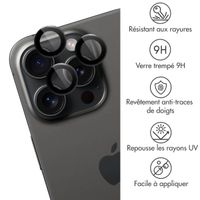 imoshion Lot de 2 protections d'objectif de caméra Apple iPhone 15 Pro / 15 Pro Max - Black Titanium