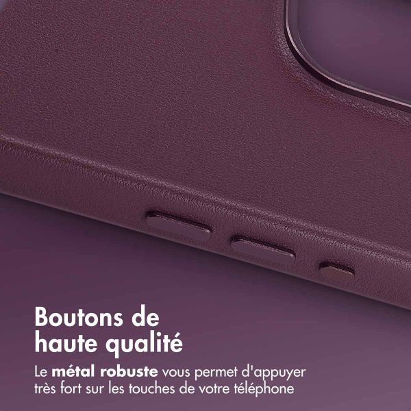 Accezz Coque arrière en cuir avec MagSafe iPhone 15 Pro Max - Heath Purple