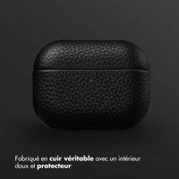 Accezz Coque en Cuir véritable Apple AirPods Pro 3 - Noir