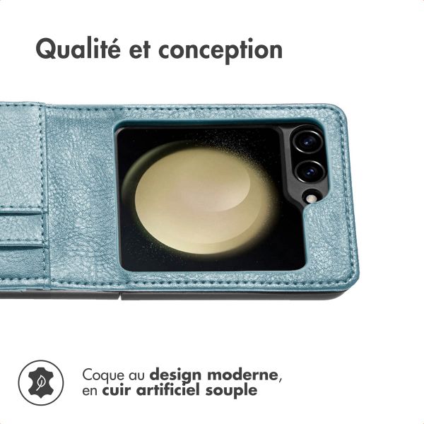 imoshion Étui de télephone portefeuille Luxe Samsung Galaxy Z Flip 7 FE - Bleu clair