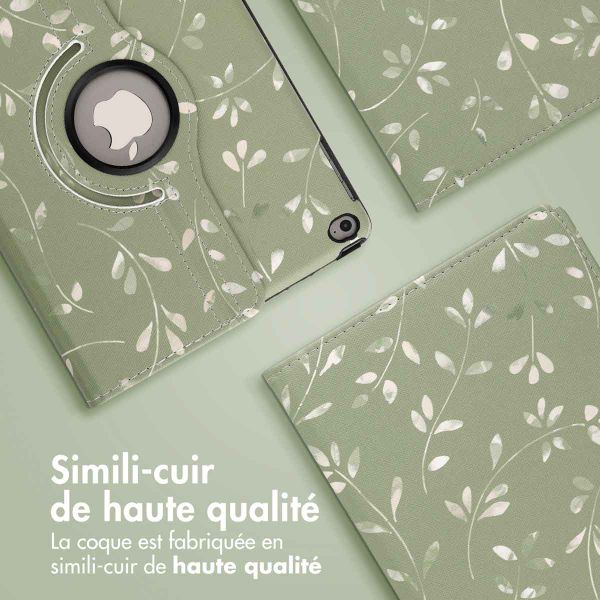 imoshion Coque tablette Design rotatif à 360° iPad 6 (2018) / iPad 5 (2017) / Air 2 (2014) / Air 1 (2013)- Green Flowers