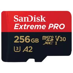 SanDisk microSD Extreme PRO - 256GB - Inclus un adaptateur SD et RescuePro Deluxe - UHS-I/U3/Full HD/4K UHD