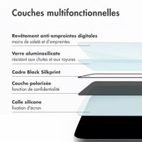 Accezz Protection d'écran en verre trempé avec filtre de confidentialité + Applicateur Apple iPhone 16 Pro Max
