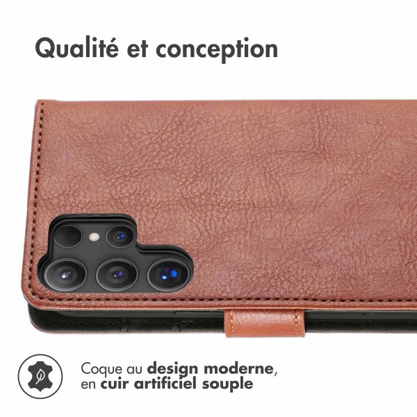 imoshion Étui de téléphone portefeuille Luxe Samsung Galaxy S25 Ultra - Brun