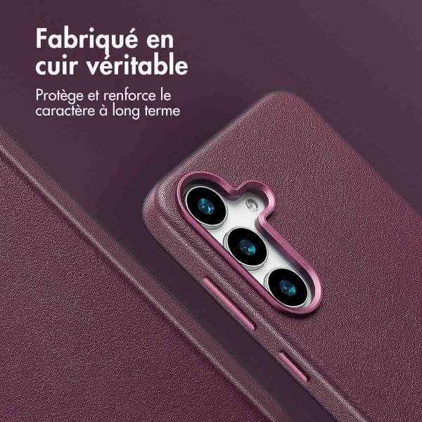 Accezz Coque arrière en cuir avec Magsafe Samsung Galaxy S25 - Heath Purple