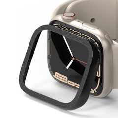 Ringke Style de lunette Apple Watch Series 7 / 8 / 9 - 45 mm - Hairline Plain Black