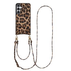 Selencia Coque de télephone Nova avec cordon et porte-cartes Samsung Galaxy S25 FE - Leopard