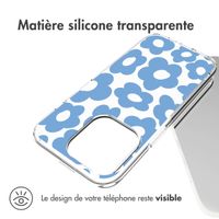 imoshion Coque Design iPhone 14 Pro - Retro Blue Flowers