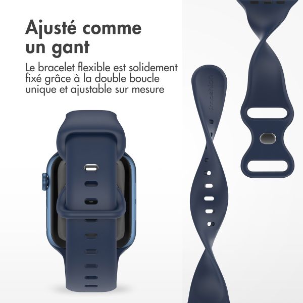 imoshion Bracelet en silicone⁺ Apple Watch Series 1 t/m 11 / SE / Ultra (44/45/46/49 mm) - Taille M/L - Midnight