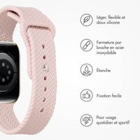 imoshion Bracelet tressé en silicone Apple Watch Series 1 t/m 11 / SE / Ultra (44/45/46/49 mm) - Rose