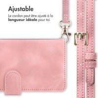 imoshion Etui de téléphone portefeuille avec cordon iPhone 15 - Rose