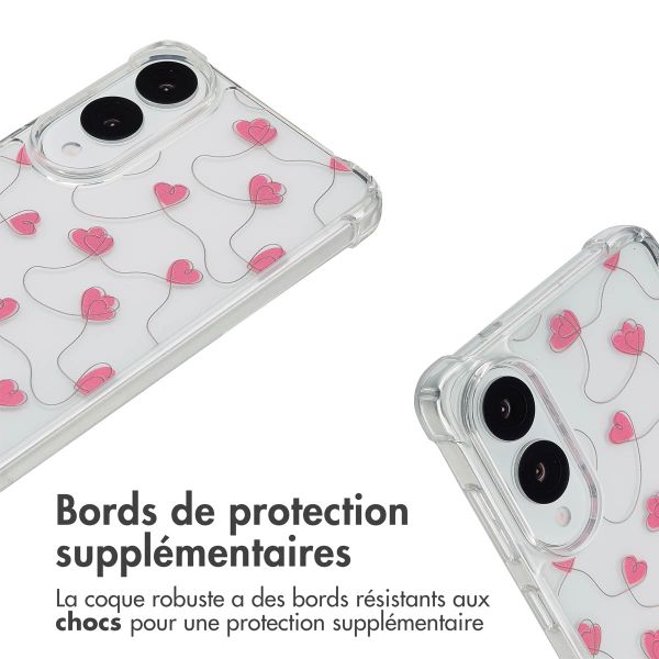 imoshion Coque Design avec cordon Samsung Galaxy S25 Edge - Dusty Rose Connected Hearts
