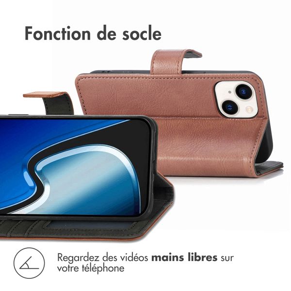 imoshion Étui de téléphone portefeuille iPhone 15 - Brun