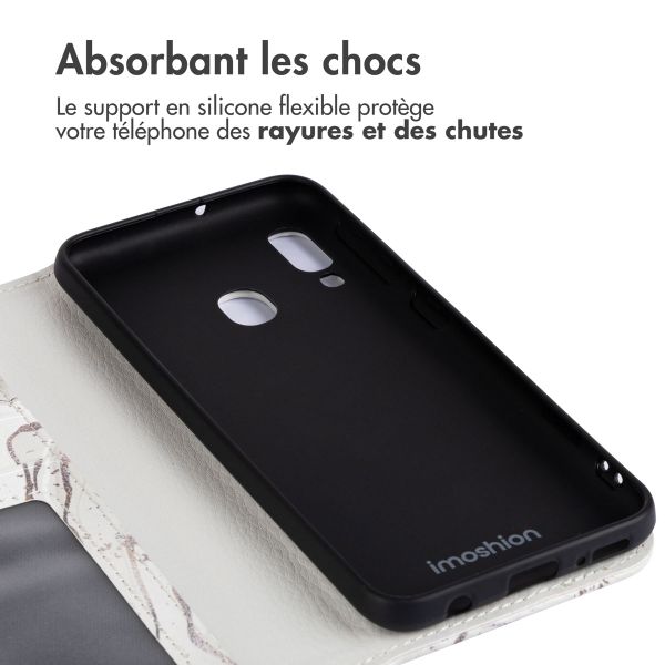 imoshion Étui de téléphone portefeuille Design Samsung Galaxy A20e - Sandy Marble