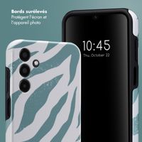 Selencia Coque arrière Vivid Samsung Galaxy A15 (5G/4G) - Colorful Zebra Pine Blue