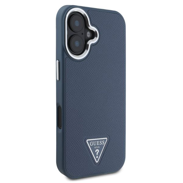 Guess Coque Grained Triangle MagSafe Apple iPhone 16 - Blue