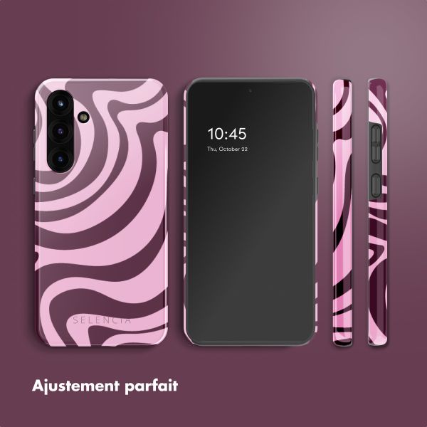 Selencia Coque arrière Vivid Samsung Galaxy S25 Plus - Wavy Swirl Pink Plum