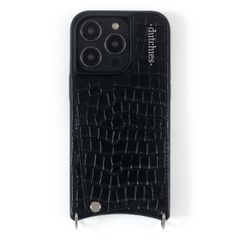 Dutchies Coque avec porte-cartes iPhone 15 - Cordon de téléphone non inclus - Crocodile Chic