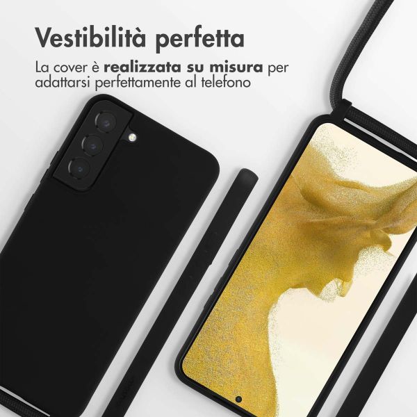 imoshion Coque en silicone avec cordon Samsung Galaxy S22 Plus - Noir
