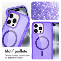 imoshion Coque Pailletée avec MagSafe Apple iPhone 16 Pro - Paillettes Violet