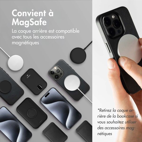 Accezz Étui de télephone portefeuille en cuir 2-en-1 avec MagSafe Apple iPhone Air - Onyx Black