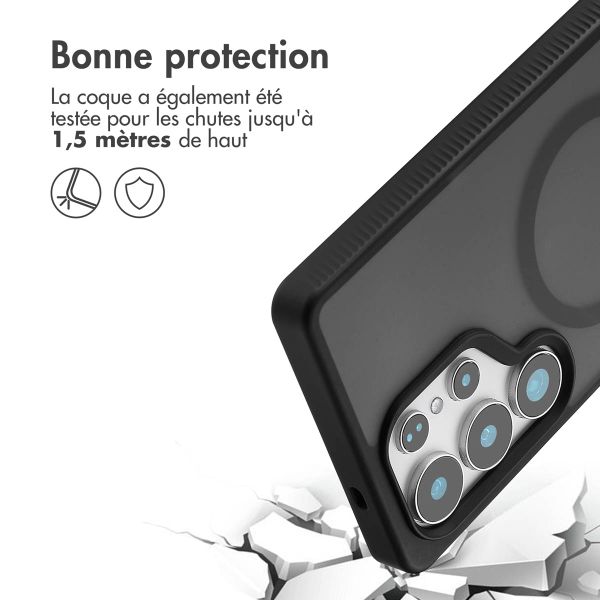 Accezz Coque Givrée Robuste avec MagSafe Samsung Galaxy S25 Ultra - Noir