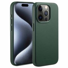 Accezz Coque arrière en cuir avec MagSafe Apple iPhone 15 Pro - Cedar Green