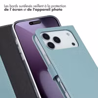 Selencia Étui portefeuille en cuir véritable Apple iPhone 17 Pro Max - Bleu clair