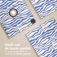 imoshion Coque tablette Design rotatif à 360° Apple iPad Air 13 pouces (2025) M3 / (2024) M2 - White Blue Stripes