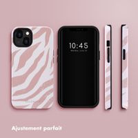 Selencia Coque arrière Vivid Tough iPhone 13 - Colorful Zebra Old Pink